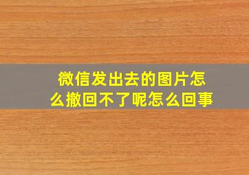 微信发出去的图片怎么撤回不了呢怎么回事