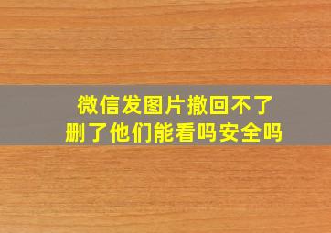 微信发图片撤回不了删了他们能看吗安全吗