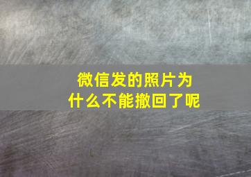 微信发的照片为什么不能撤回了呢