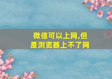 微信可以上网,但是浏览器上不了网