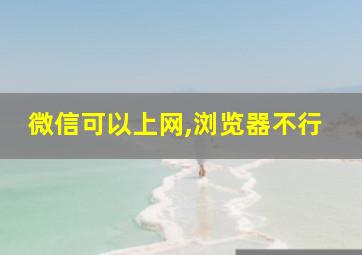 微信可以上网,浏览器不行