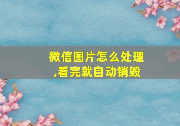 微信图片怎么处理,看完就自动销毁