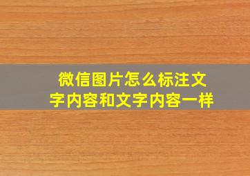 微信图片怎么标注文字内容和文字内容一样