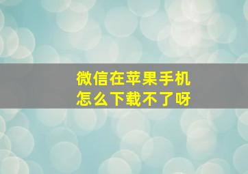 微信在苹果手机怎么下载不了呀