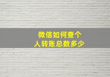 微信如何查个人转账总数多少