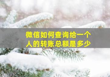 微信如何查询给一个人的转账总额是多少