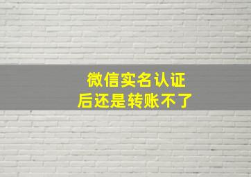 微信实名认证后还是转账不了