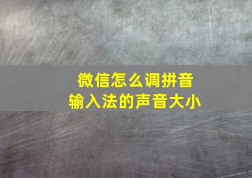 微信怎么调拼音输入法的声音大小