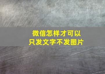 微信怎样才可以只发文字不发图片