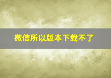 微信所以版本下载不了