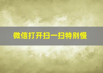 微信打开扫一扫特别慢