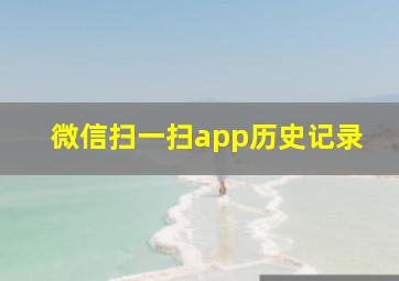 微信扫一扫app历史记录