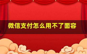 微信支付怎么用不了面容