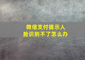 微信支付提示人脸识别不了怎么办