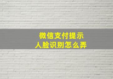 微信支付提示人脸识别怎么弄