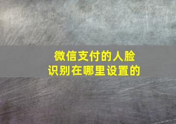 微信支付的人脸识别在哪里设置的