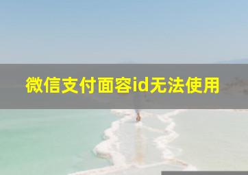 微信支付面容id无法使用