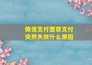 微信支付面容支付突然失效什么原因