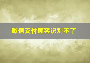 微信支付面容识别不了