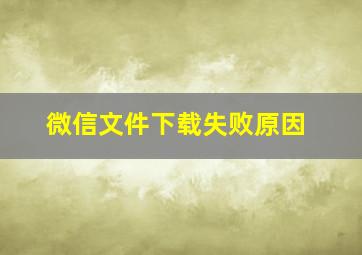 微信文件下载失败原因