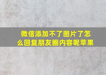 微信添加不了图片了怎么回复朋友圈内容呢苹果