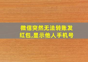 微信突然无法转账发红包,显示他人手机号