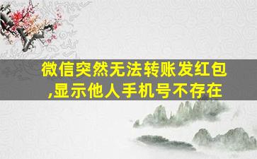 微信突然无法转账发红包,显示他人手机号不存在