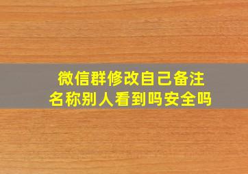 微信群修改自己备注名称别人看到吗安全吗