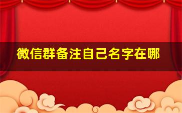 微信群备注自己名字在哪