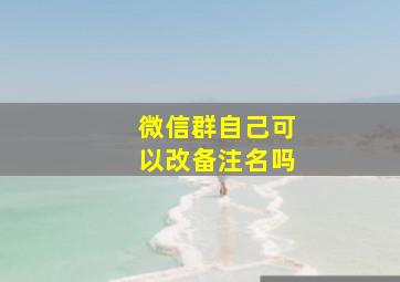 微信群自己可以改备注名吗