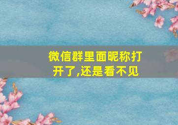 微信群里面昵称打开了,还是看不见