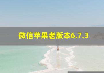 微信苹果老版本6.7.3