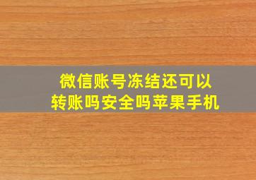 微信账号冻结还可以转账吗安全吗苹果手机