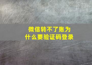 微信转不了账为什么要验证码登录