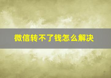 微信转不了钱怎么解决