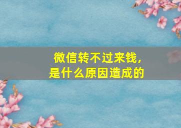 微信转不过来钱,是什么原因造成的