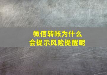 微信转帐为什么会提示风险提醒呢