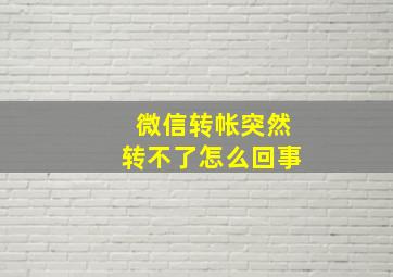 微信转帐突然转不了怎么回事