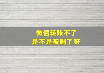 微信转账不了是不是被删了呀