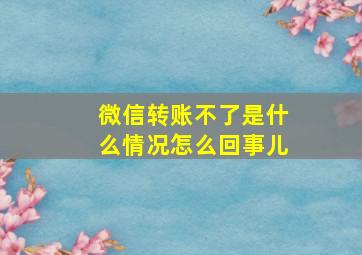 微信转账不了是什么情况怎么回事儿