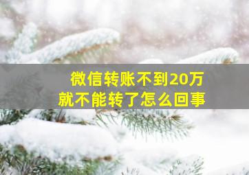 微信转账不到20万就不能转了怎么回事