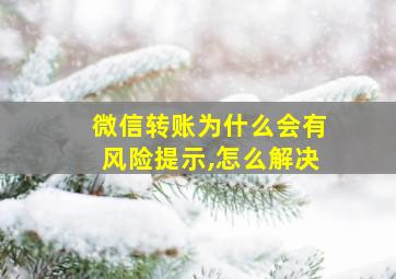 微信转账为什么会有风险提示,怎么解决