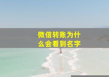 微信转账为什么会看到名字