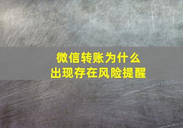 微信转账为什么出现存在风险提醒