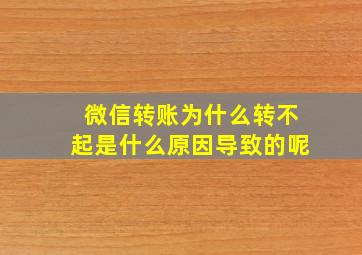 微信转账为什么转不起是什么原因导致的呢