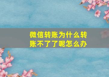 微信转账为什么转账不了了呢怎么办