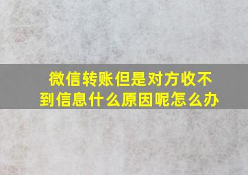 微信转账但是对方收不到信息什么原因呢怎么办