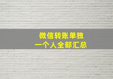 微信转账单独一个人全部汇总