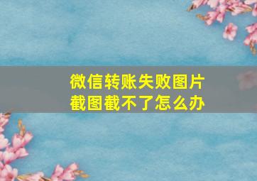 微信转账失败图片截图截不了怎么办