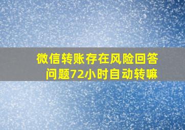 微信转账存在风险回答问题72小时自动转嘛